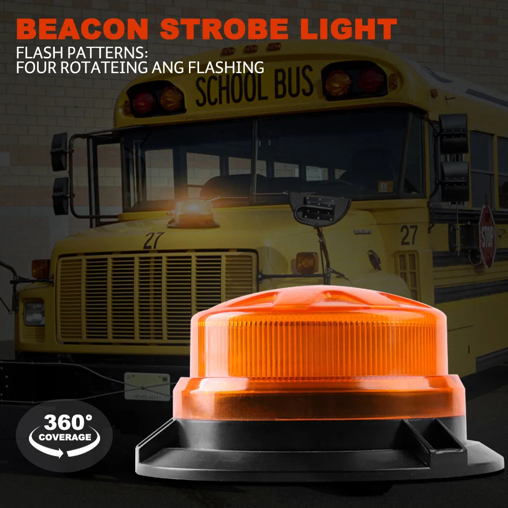 LED Feu Stroboscopique d'Urgence avec Base Magnétique - Lumière de Signalisation de Toit de Voiture (12V/24V) BLACKBEARD OUTDOOR INDUSTRIES