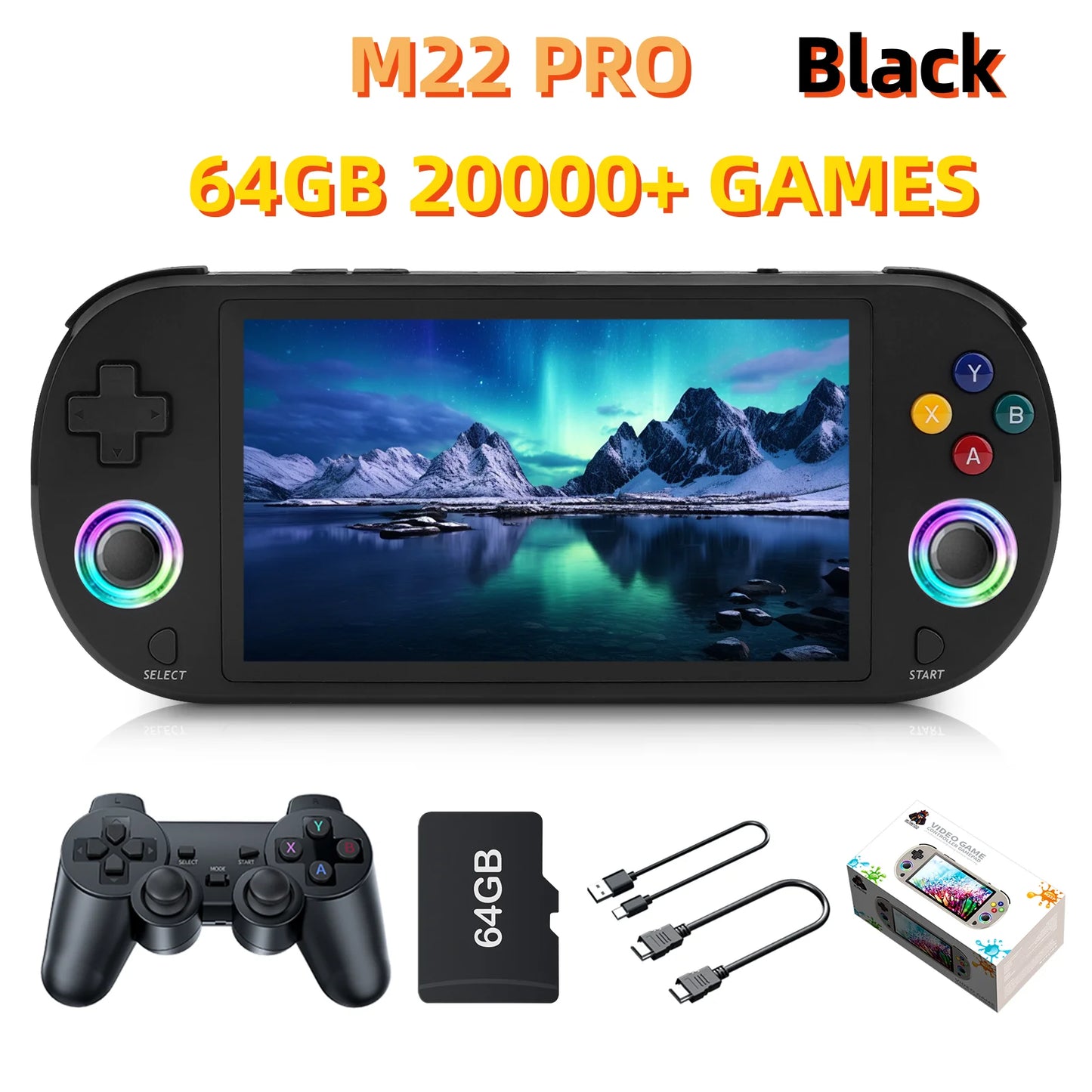 Console de jeux rétro portable M22 Pro – 128 Go - BLACKBEARD OUTDOOR INDUSTRIES