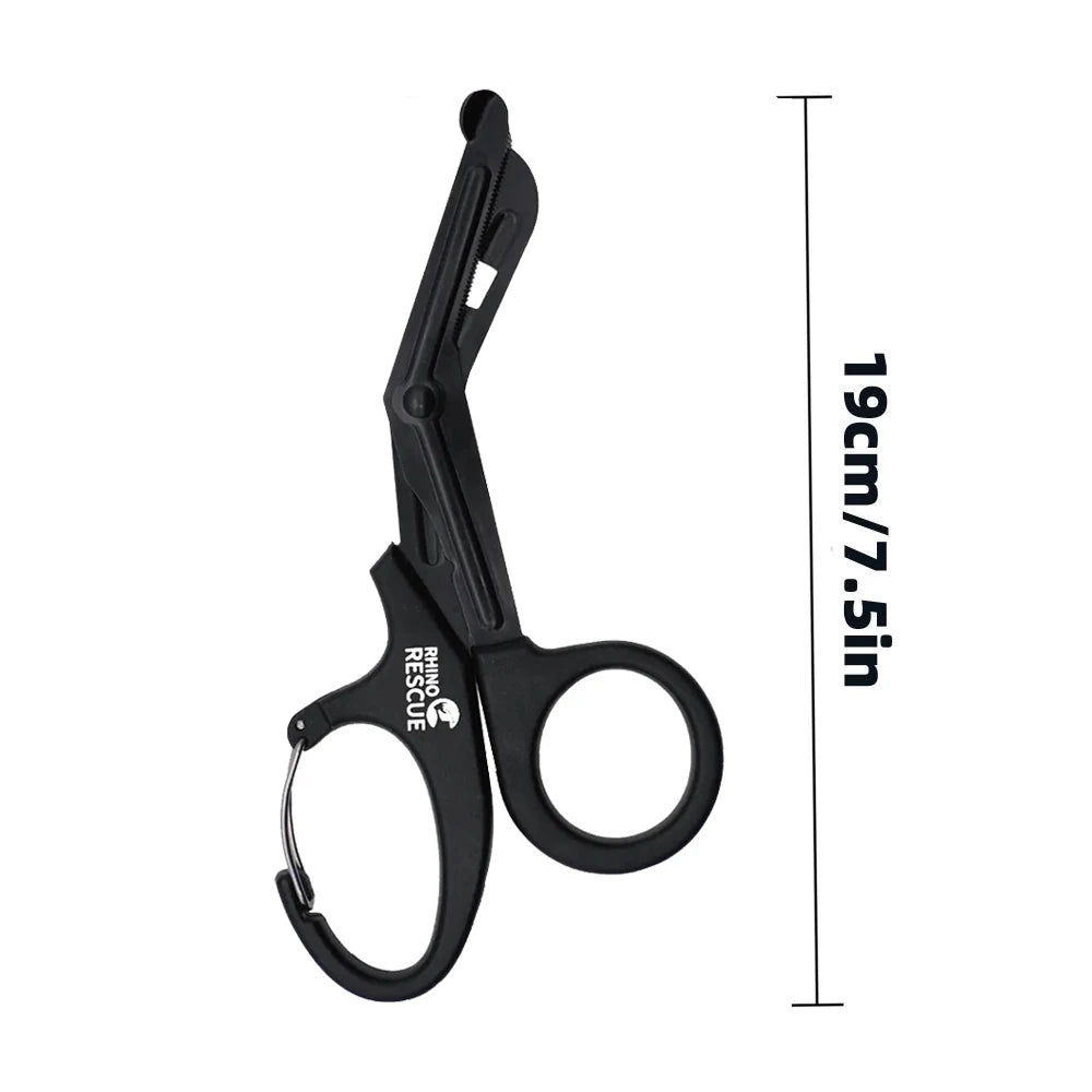 RHINO RESCUE - Ciseaux de Traumatologie 7,5" en Acier Inoxydable Premium avec Lames Anti-Adhésives et Revêtement Fluoré - 1 Pièce - BLACKBEARD OUTDOOR INDUSTRIES