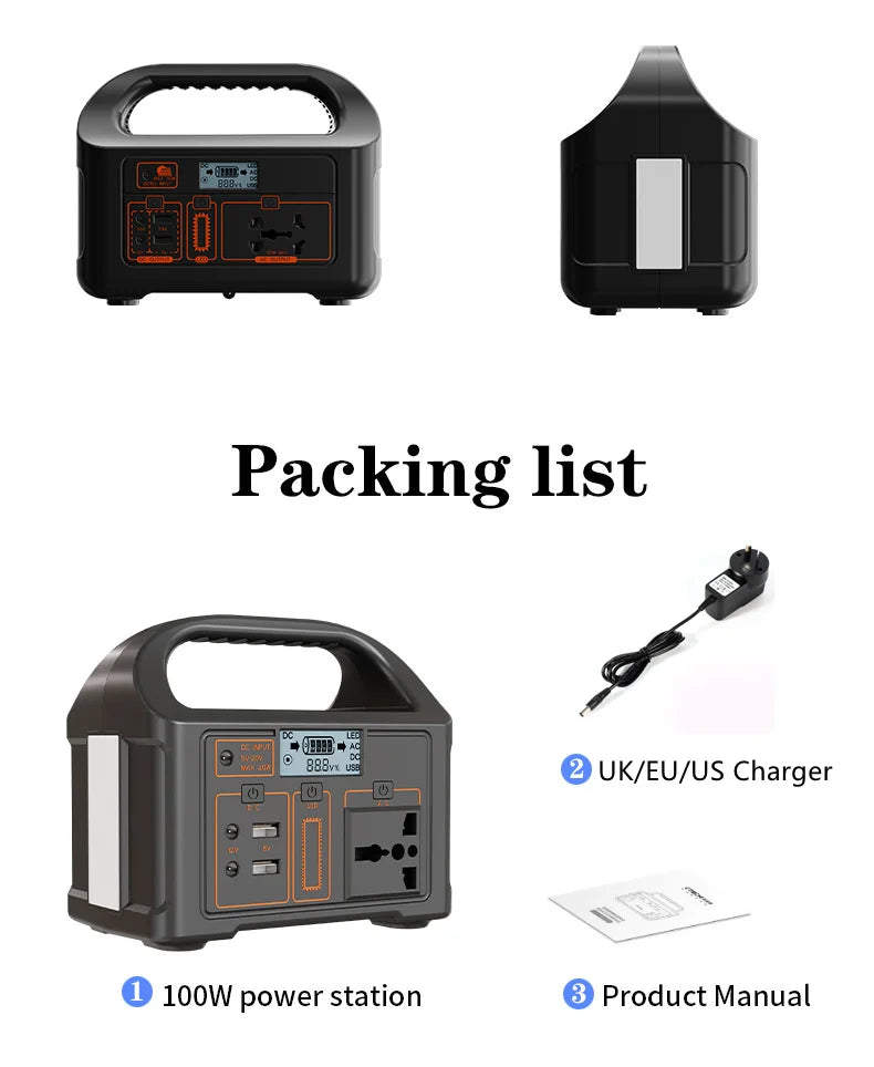 JSDsolar Power Station 100W – Générateur Solaire Portable avec Batterie LiFePO₄ 76.8Wh - BLACKBEARD OUTDOOR INDUSTRIES