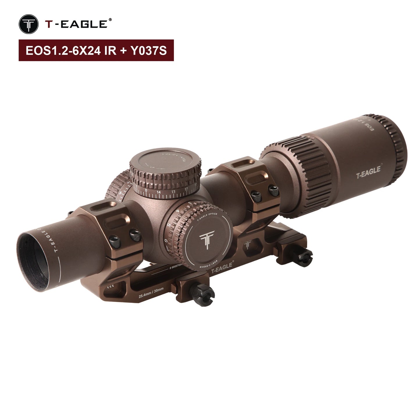T-EAGLE EOS 1.2-6x24 IR - Lunette de Précision Tactique pour Fusil de Chasse avec Réticule Illuminé, Viseur Collimateur et Support Picatinny - BLACKBEARD OUTDOOR INDUSTRIES