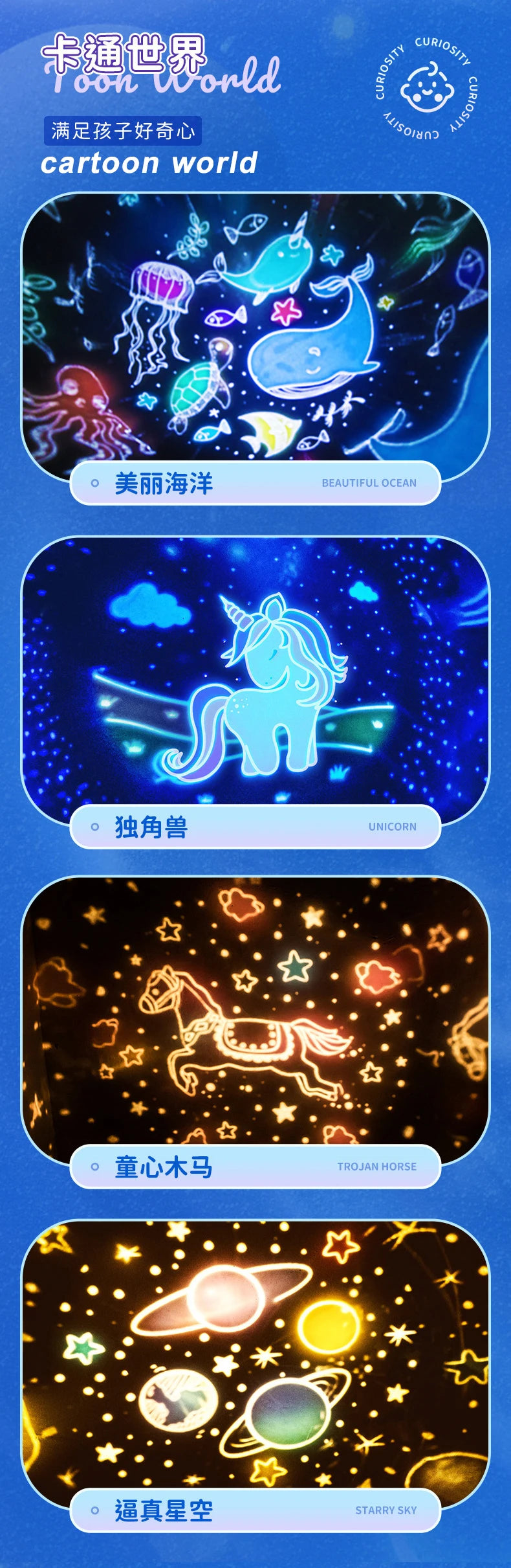 Starry Sky lampe de chevet animée Bluetooth Ma boutique