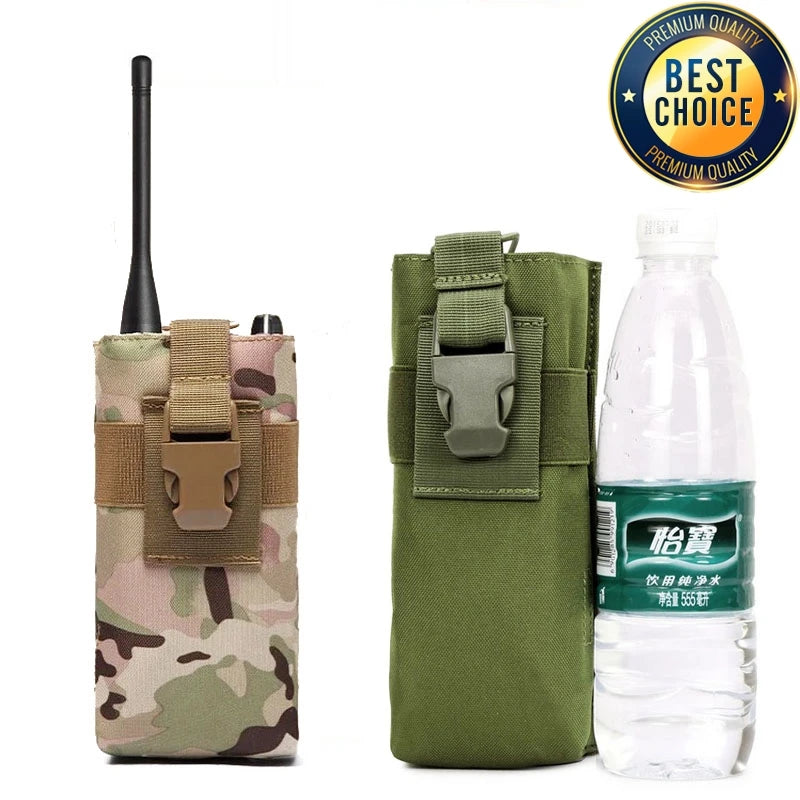 Pochette Tactique MOLLE pour Radio Walkie-Talkie – Porte-Bouteille d'Eau, Pochette de Magasin pour Activités de Plein Air, Camping et Sports BLACKBEARD OUTDOOR INDUSTRIES