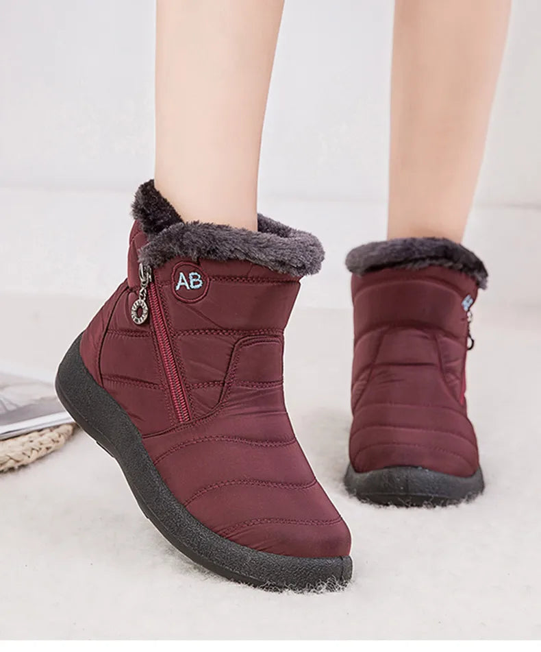 Bottines Hiver Femme Fourrées & Imperméables – Chaussures Chaudes à Talon Plat – Style Élégant & Confort – Neige / Froid - BLACKBEARD OUTDOOR INDUSTRIES