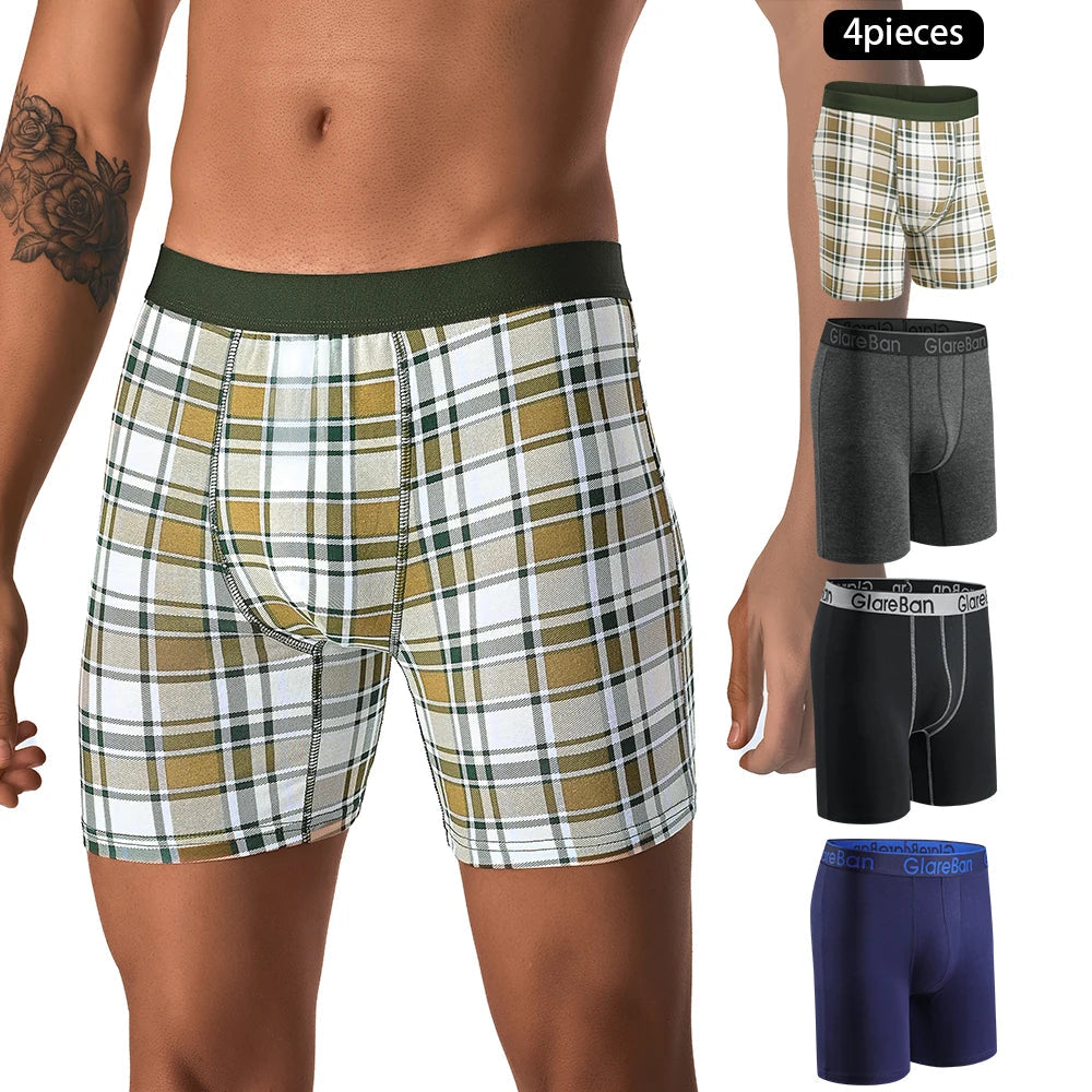 Pack de 4 Boxers Mi-Long pour Hommes - Coton Respirant BLACKBEARD OUTDOOR INDUSTRIES