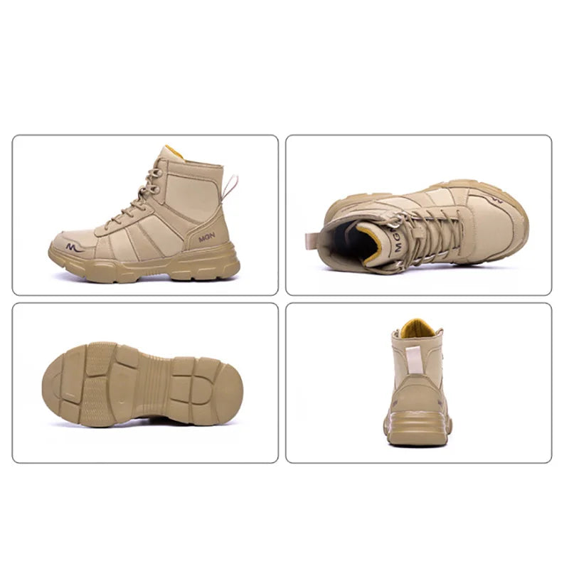 Bottes de Travail Indestructibles - Chaussures de Sécurité avec Embout en Acier, Résistantes aux Piqûres, Antidérapantes, pour Hommes et Femmes, Bottes Tactiques - BLACKBEARD OUTDOOR INDUSTRIES