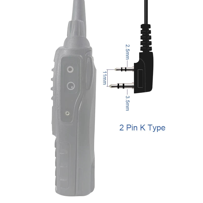 Casque Quansheng UV-K5 Walkie Talkie avec Microphone & Écouteur Tubulaire Acoustique à 2 Broches - BLACKBEARD OUTDOOR INDUSTRIES
