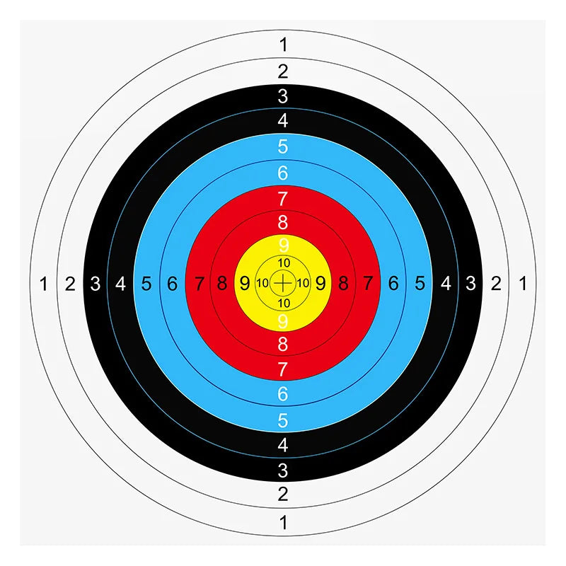 Lot de 10 ou 50 Cibles Papier 40x40 cm – Entraînement Précis Tir à l'Arc, Airsoft, Arbalète et Chasse - BLACKBEARD OUTDOOR INDUSTRIES