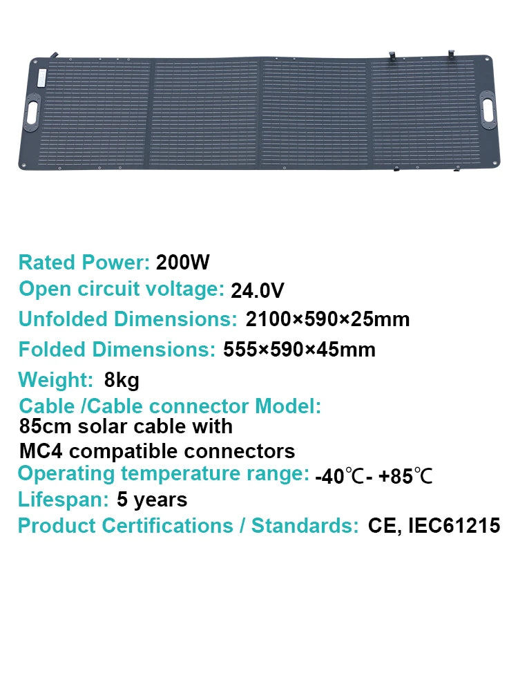 Dokio 100W Panneau Solaire Flexible et Pliant 18V avec Kit Contrôleur 12V – Idéal pour Camping, Voyage et VR - BLACKBEARD OUTDOOR INDUSTRIES