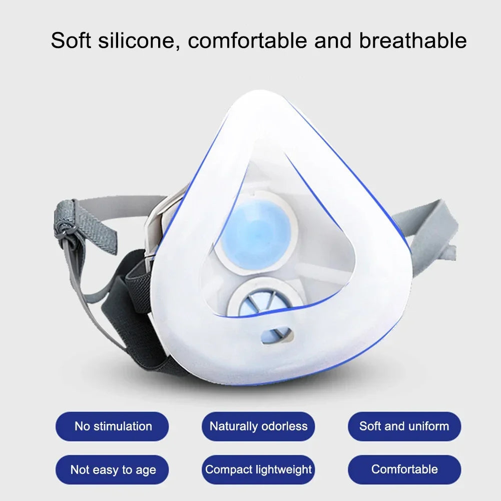 Masque Anti-Poussière avec 20 Filtres en Coton - Respirateur Demi-Visère pour Protection Contre la Poussière, Brouillard, Fumée et Gaz - Idéal pour l'Industrie, la Construction et le Travail Général BLACKBEARD OUTDOOR INDUSTRIES