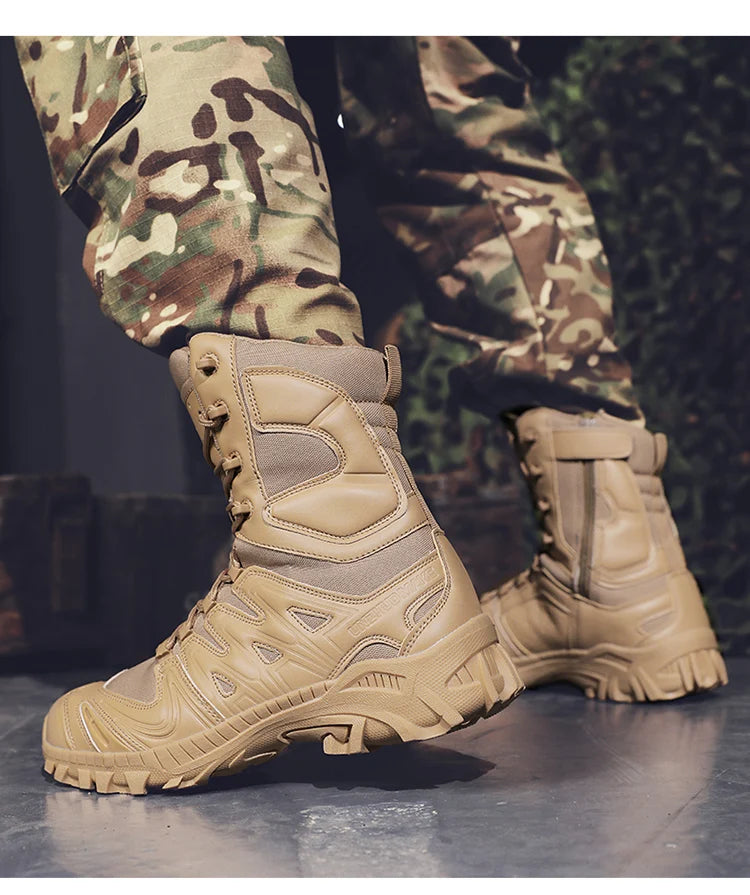Bottes Tactiques Combat Désert pour Homme - Résistantes, Étanches et Confortables pour Randonnée et Sports Outdoor - BLACKBEARD OUTDOOR INDUSTRIES