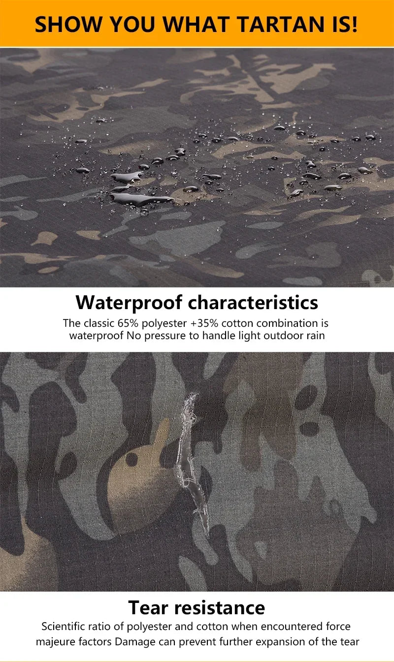 Chemise Tactique à Manches Longues Outdoor CP - T-shirt Combat à Zip 1/4 en Ripstop Coton Camo pour Hommes BLACKBEARD OUTDOOR INDUSTRIES