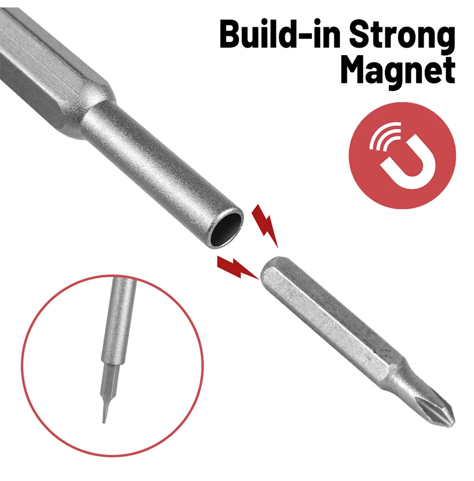 Suli Set de Tournevis de Précision Magnétique 25 en 1 / 63 en 1 – Kit Mini Outils Professionnel pour Réparation Téléphone, PC, Bricolage, avec Embouts Torx, Hex, et Plus - BLACKBEARD OUTDOOR INDUSTRIES