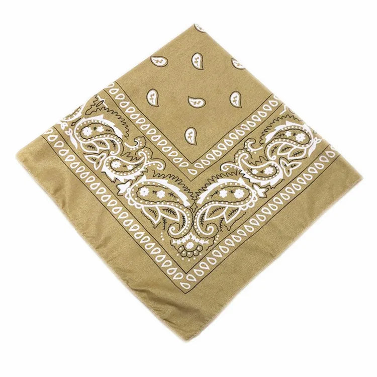 Bandana Carré Hip Hop en Coton – 54x54 cm, Imprimé Paisley - BLACKBEARD OUTDOOR INDUSTRIES