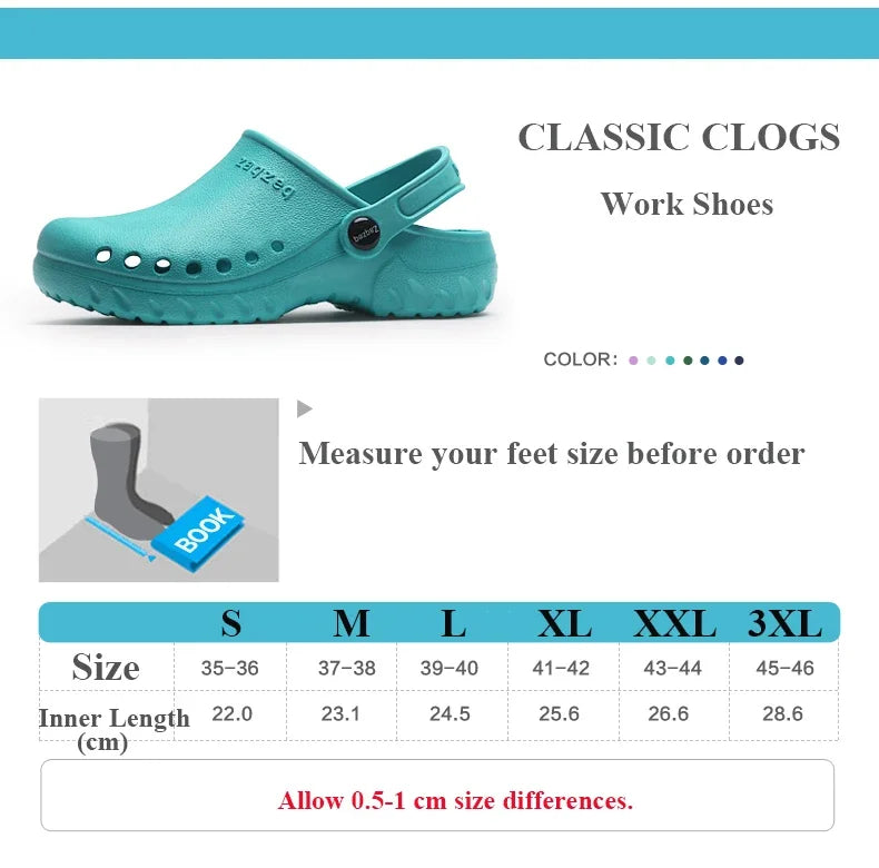 Chaussures Médicales Unisexes - Sabots, Ultra-légers, Non-glissants pour Salle d'Opération BLACKBEARD OUTDOOR INDUSTRIES