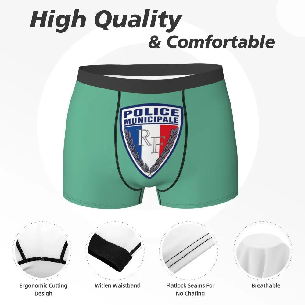 Boxer Homme Insigne Police Municipale – Sous-vêtement Original et Confortable - BLACKBEARD OUTDOOR INDUSTRIES