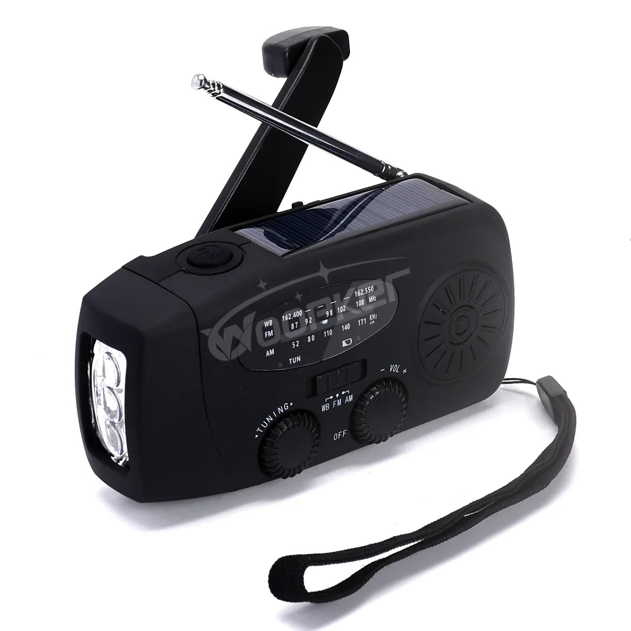Radio d’urgence Woopker E01 – Dynamo, Solaire & USB | Radio FM/AM/NOAA | Lampe Torche Puissante | Power Bank Ma boutique