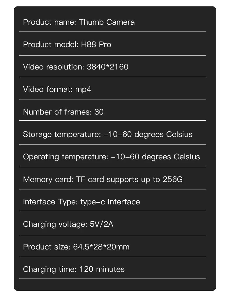 4K Bodycam d’action 4K ultra-compacte Ma boutique