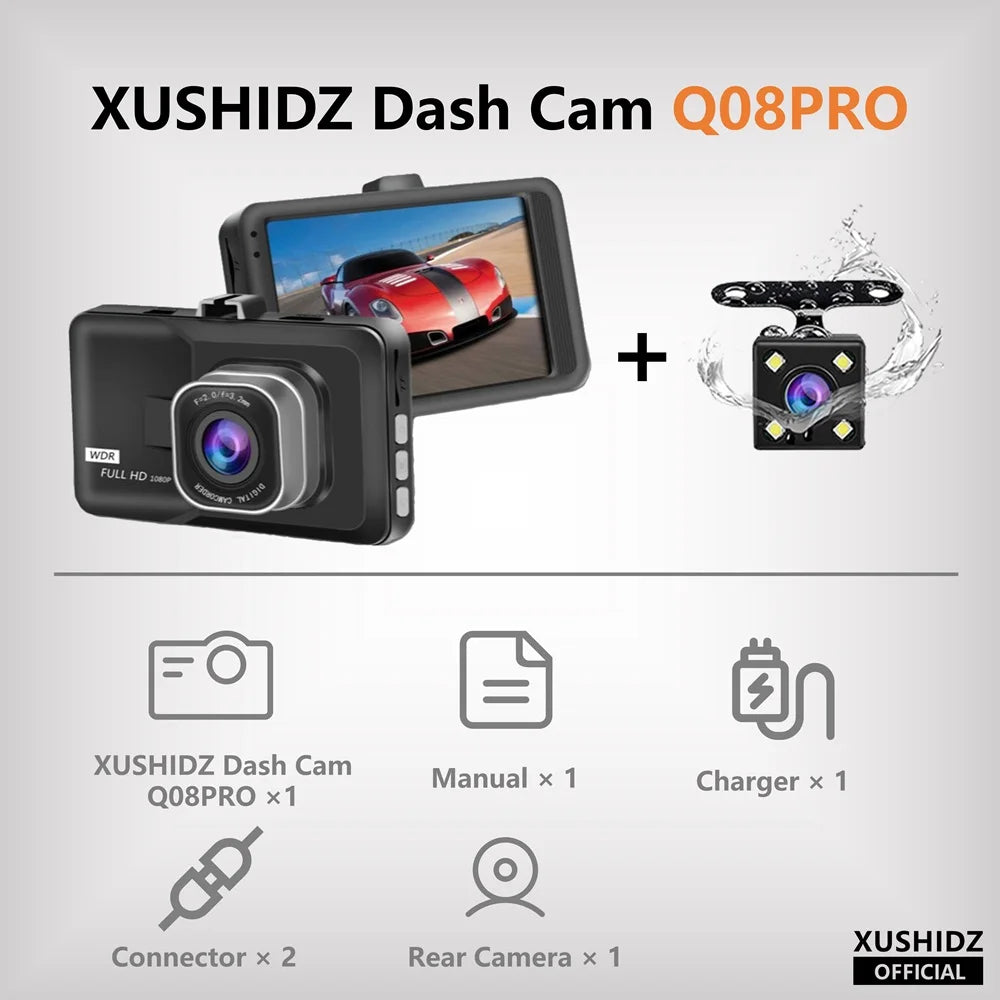 caméra embarquée XUSHIDZ Q08 1080P Ma boutique