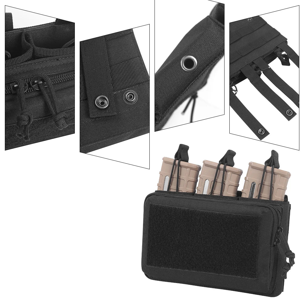 Poche à Chargeurs Tactique 5.56/.223 7.62mm pour M4 M16 AK AR avec Molle - Poche Triple à Accès Rapide BLACKBEARD OUTDOOR INDUSTRIES