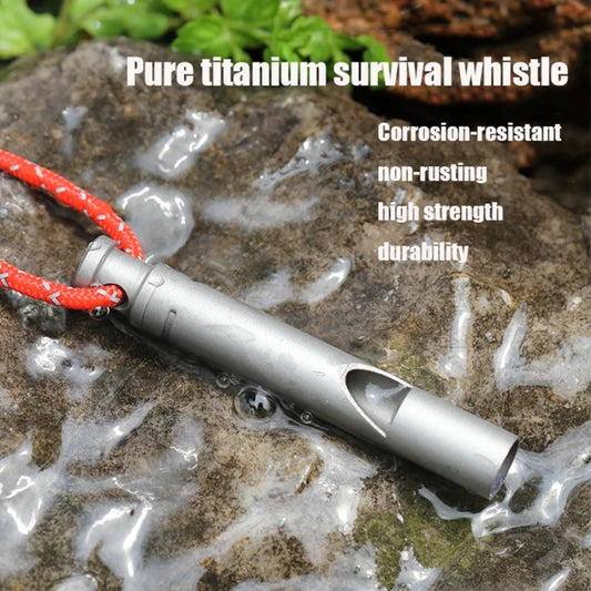 Sifflet de Survie Ultraléger en Titane - SOS Pure | Randonnée, Camping, Secours d'Urgence - BLACKBEARD OUTDOOR INDUSTRIES