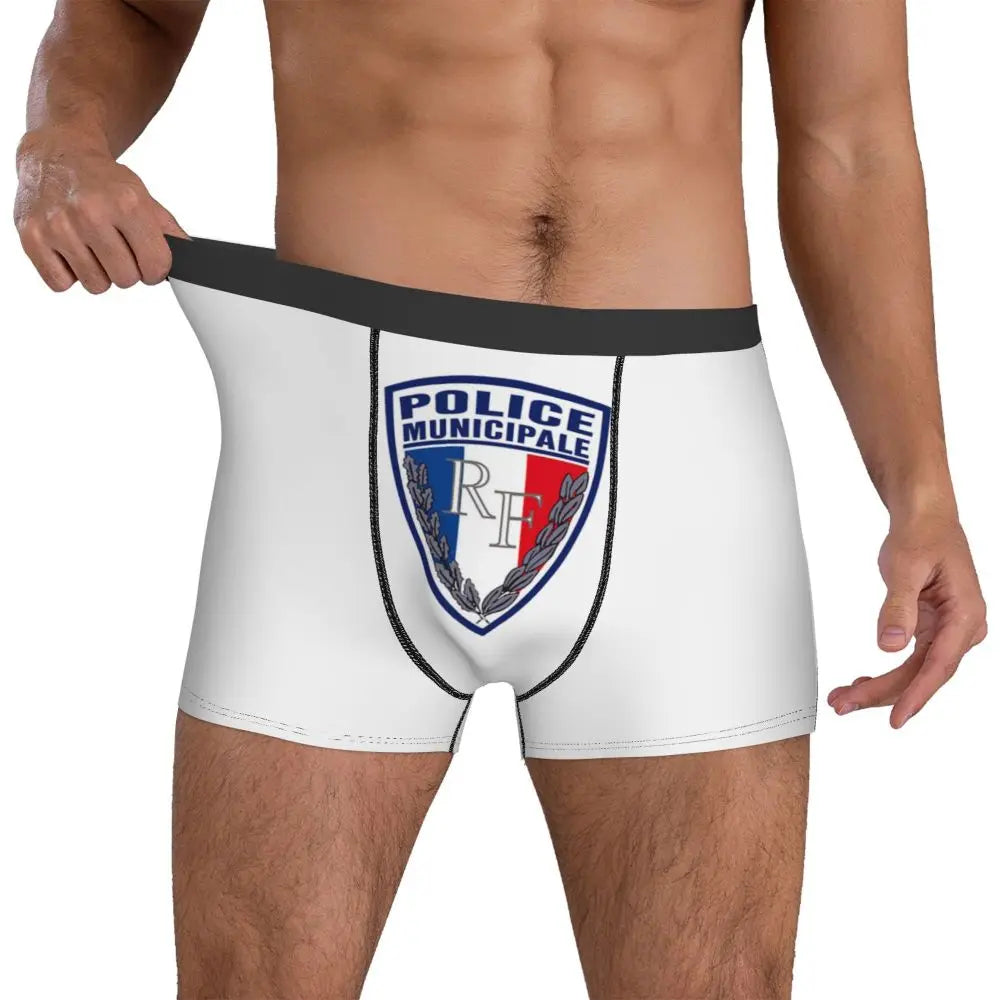 Boxer Homme Insigne Police Municipale – Sous-vêtement Original et Confortable - BLACKBEARD OUTDOOR INDUSTRIES