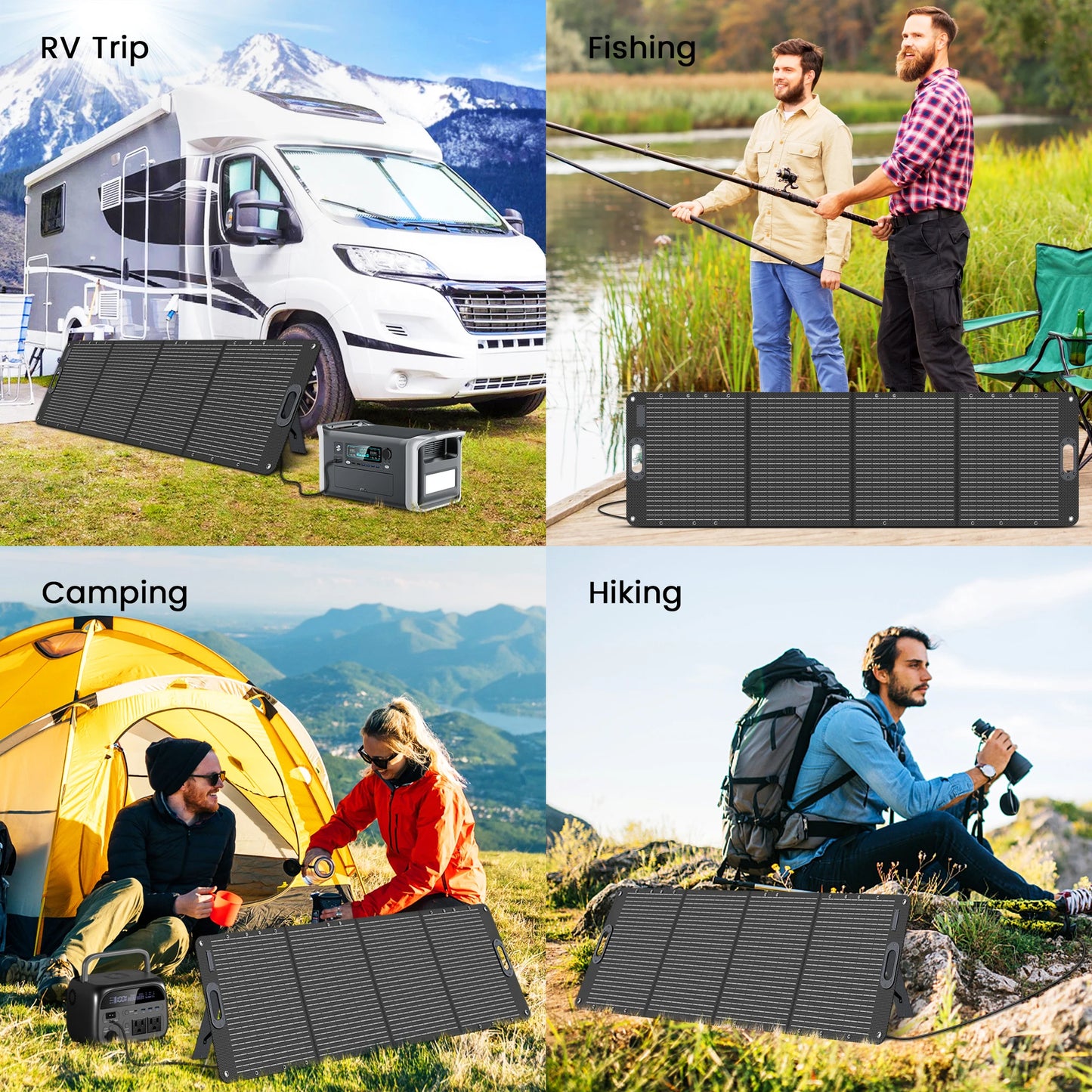 Dokio 100W Panneau Solaire Flexible et Pliant 18V avec Kit Contrôleur 12V – Idéal pour Camping, Voyage et VR - BLACKBEARD OUTDOOR INDUSTRIES