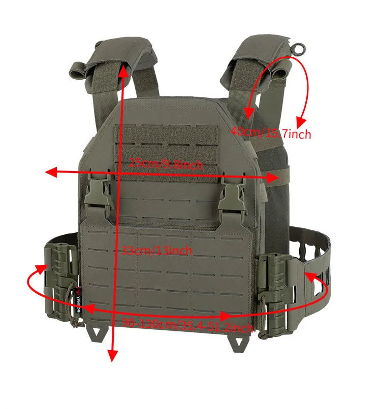 Gilet Tactique à Libération Rapide YAKEDA – Gilet de Protection pour Homme, Porte-plaques, Armure de Combat, Entraînement en Extérieur et Airsoft BLACKBEARD OUTDOOR INDUSTRIES