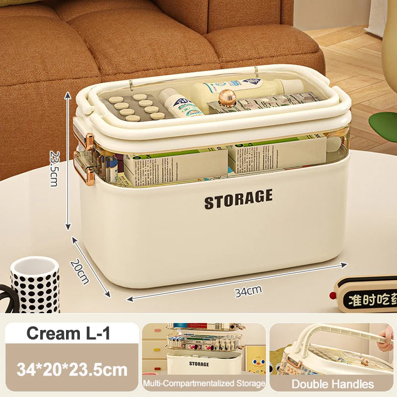 Organisateur Médical Familial Portable – Boîte de Rangement 3/4 Couches Grande Capacité Ma boutique
