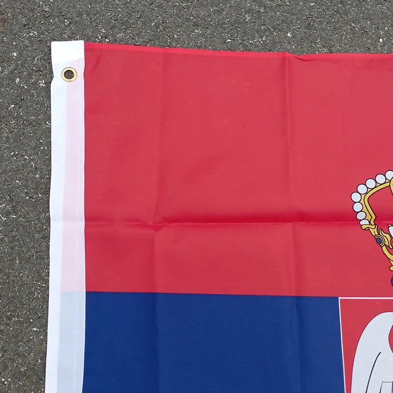 Drapeau de la Serbie 90x150 cm - Bannière en Polyester Suspendue et Flottante SRB RS Republika Serbja BLACKBEARD OUTDOOR INDUSTRIES
