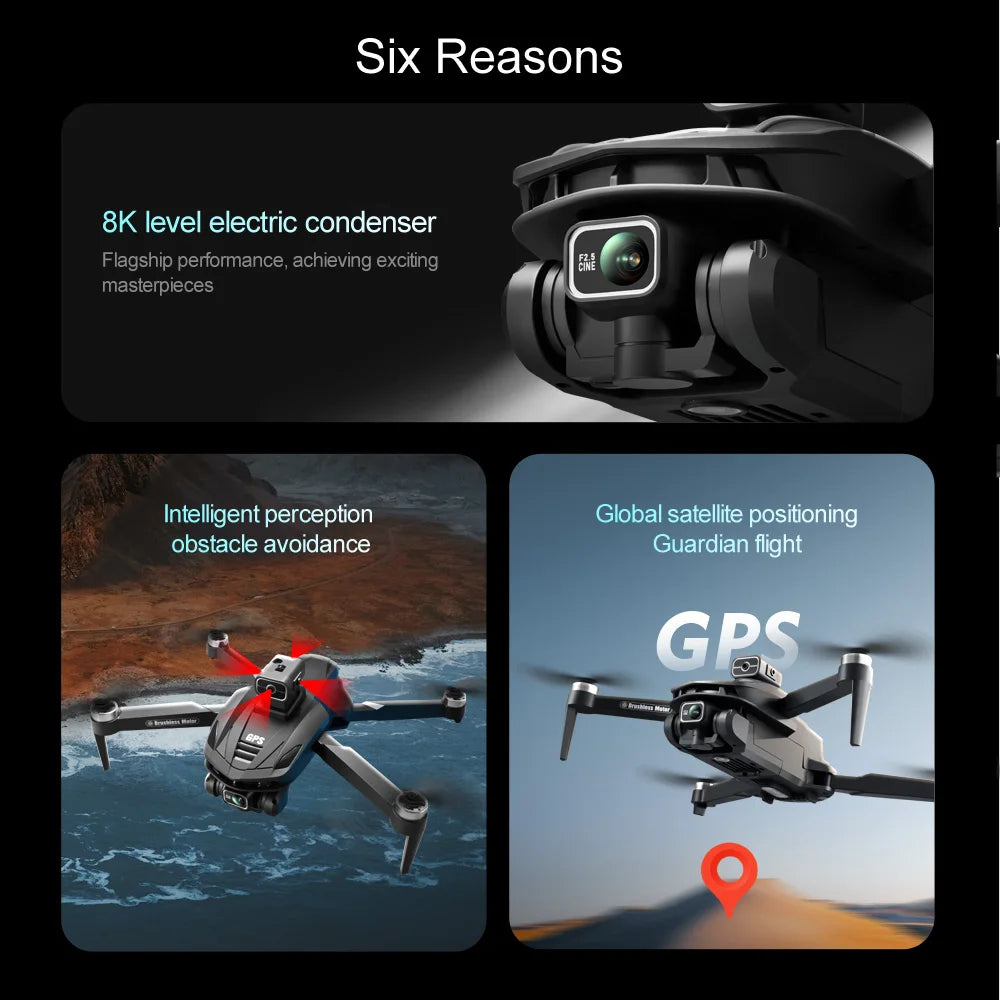 2025 V168 Pro MAX GPS Drone 8K Professional HD Camera 5G WIFI FPV 360° Ma boutique