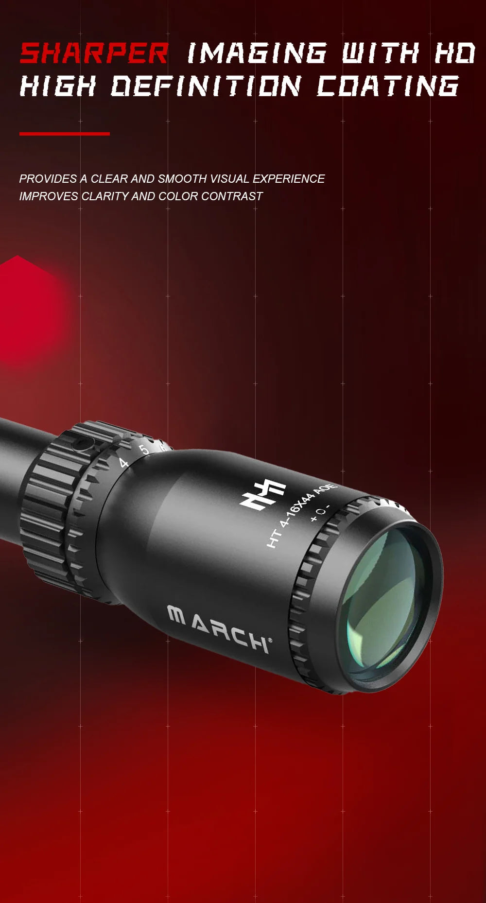 March HT4-16X44AOE Lunette de Visée Tactique - BLACKBEARD OUTDOOR INDUSTRIES