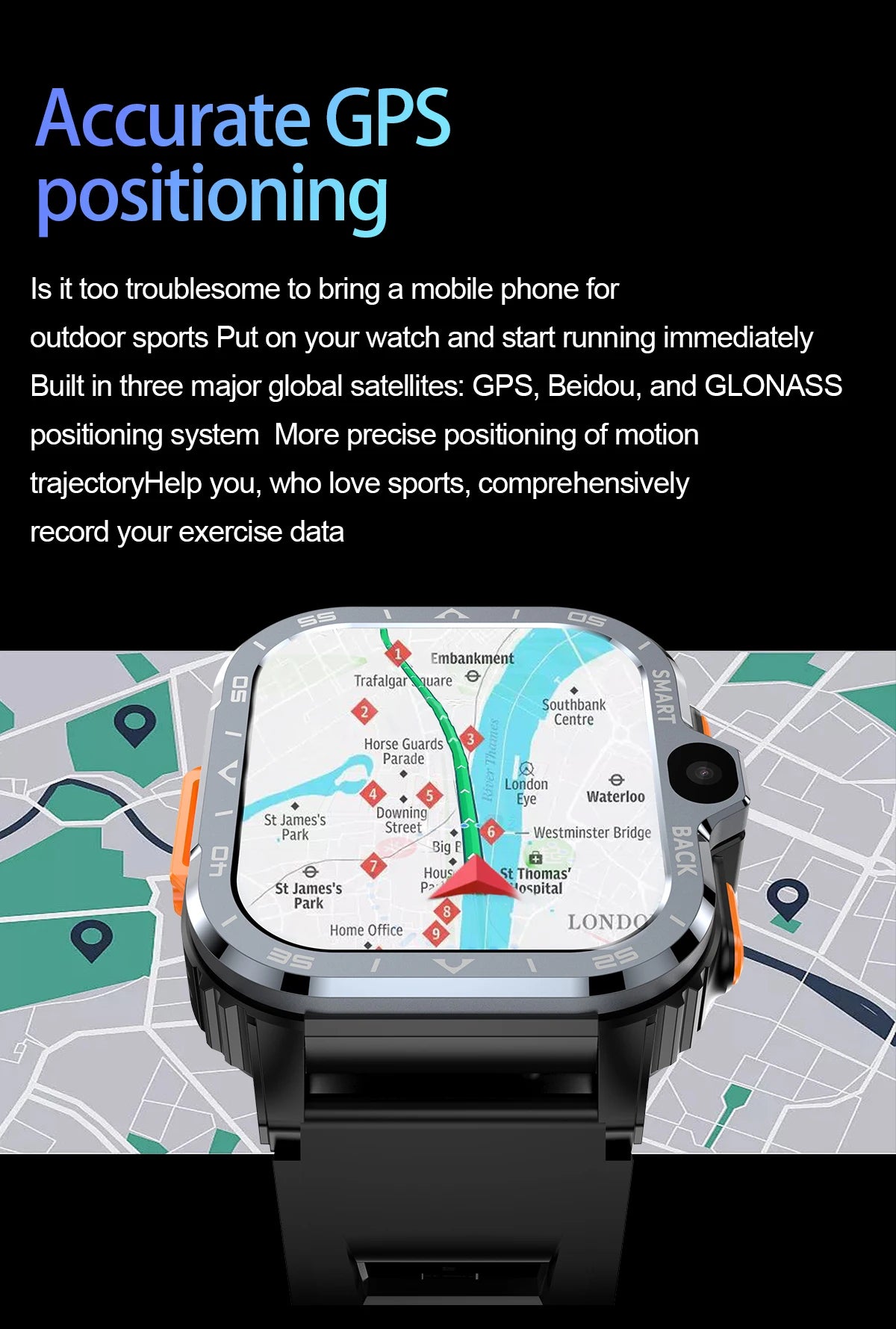 Montre Connectée VALDUS PGD Android – Écran 2,03", Double Caméra HD, 4G LTE, 64 Go ROM, NFC & WiFi - BLACKBEARD OUTDOOR INDUSTRIES