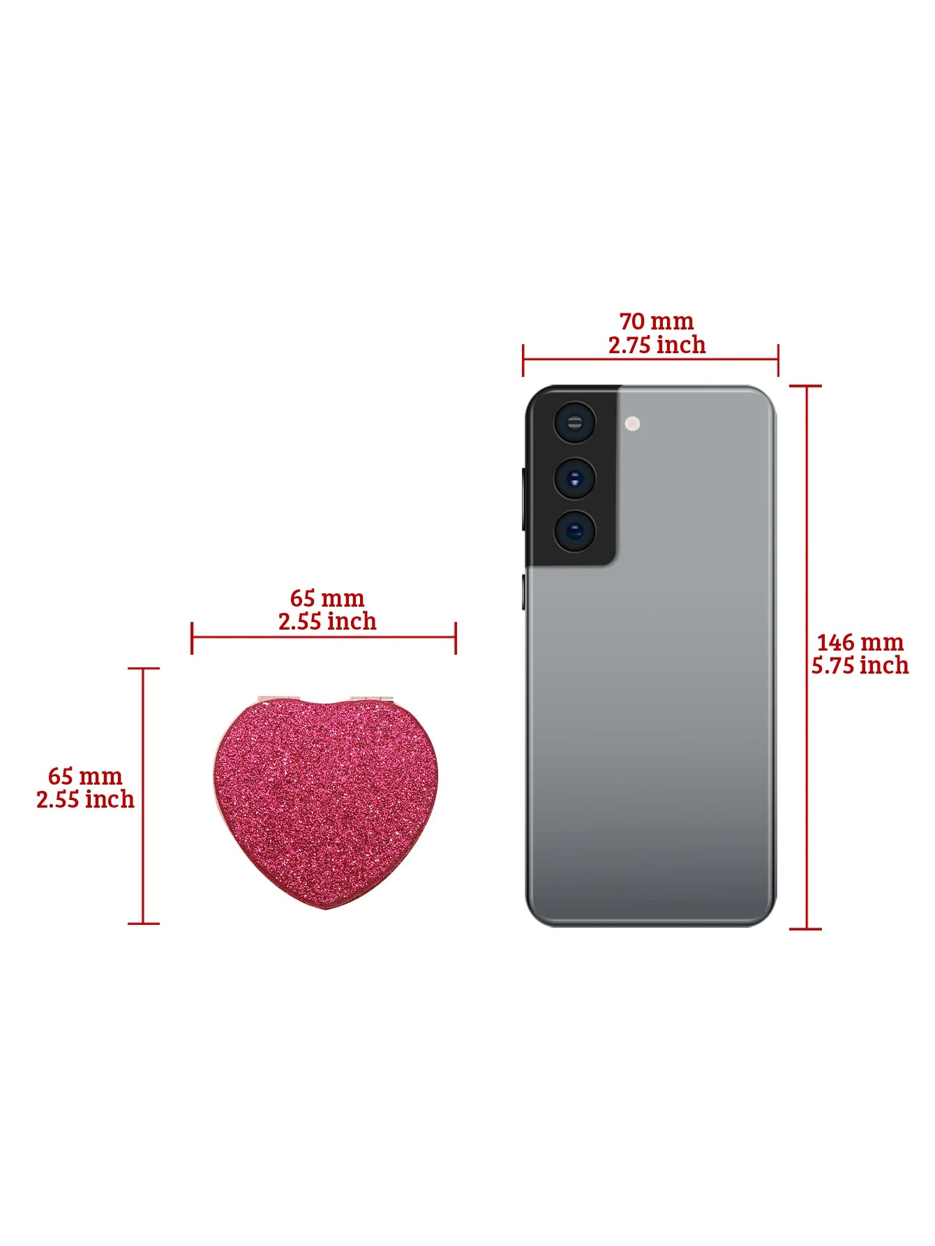 Miroir de Maquillage Cœur Double Face – Compact et Élégant | Idéal comme Cadeau pour Femme - BLACKBEARD OUTDOOR INDUSTRIES