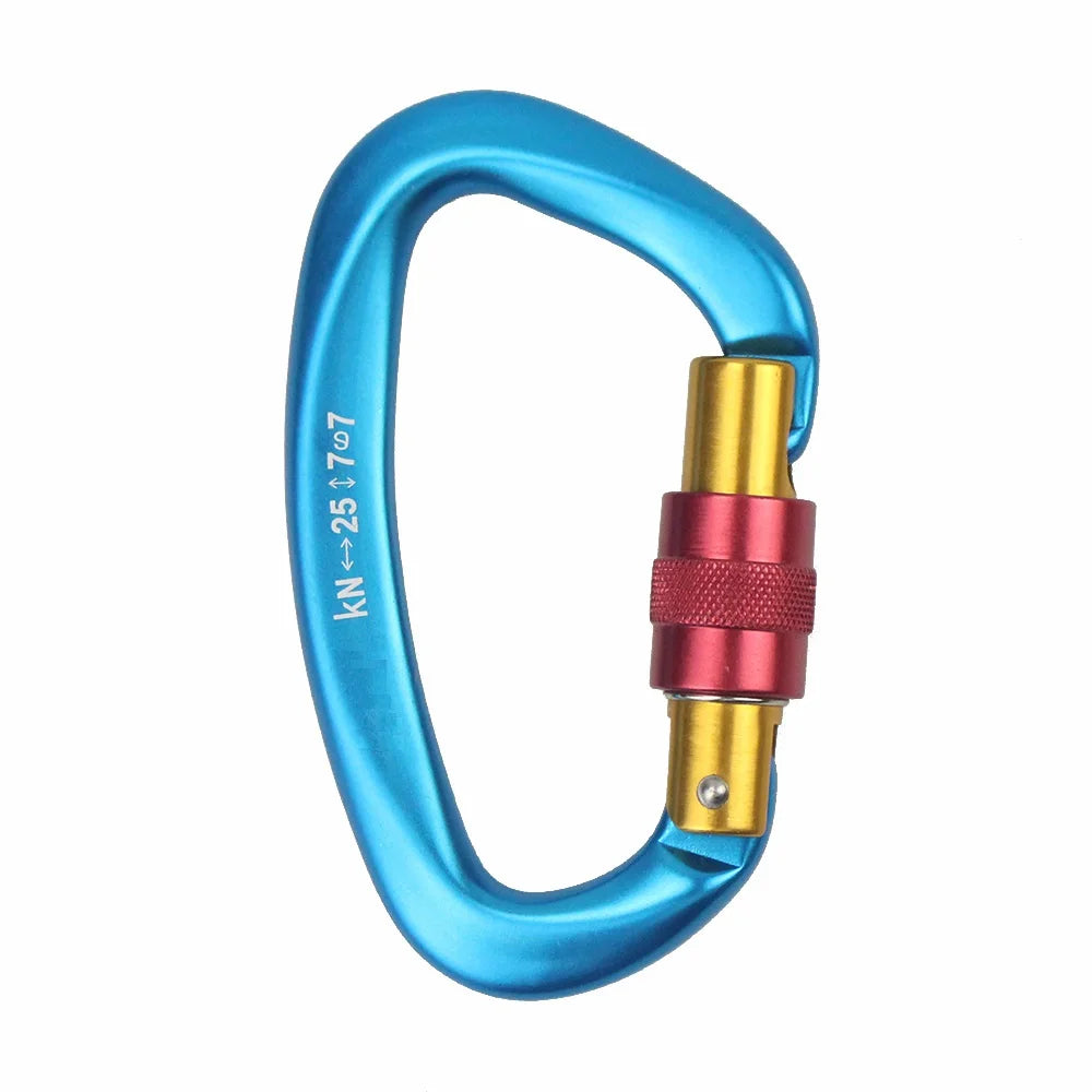 Mousqueton d’Escalade 25 kN – Fermeture à Vis, Forme en D, Aluminium - BLACKBEARD OUTDOOR INDUSTRIES