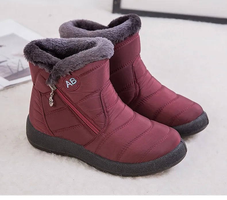 Bottines Hiver Femme Fourrées & Imperméables – Chaussures Chaudes à Talon Plat – Style Élégant & Confort – Neige / Froid - BLACKBEARD OUTDOOR INDUSTRIES