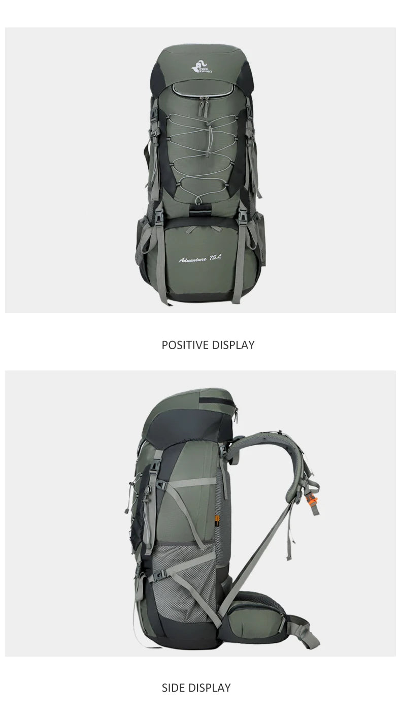 Sac à Dos de Camping 75L - Avec Housse de Pluie - Randonnée, Escalade, Trekking - Unisexe - BLACKBEARD OUTDOOR INDUSTRIES