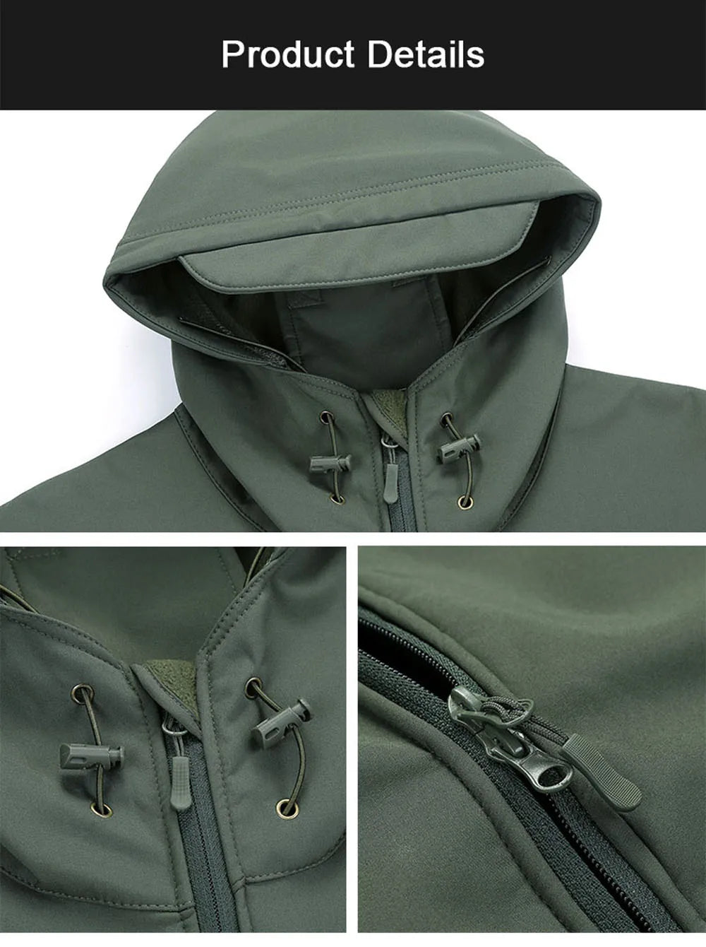 Veste Soft Shell Militaire Shark Skin – Veste Tactique Hommes, Coupe-Vent et Imperméable, Manteau Bomber à Capuche, Veste de Combat Armée pour Homme BLACKBEARD OUTDOOR INDUSTRIES