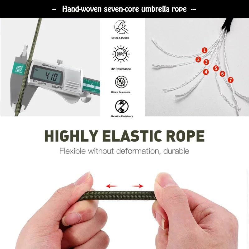 Corde Paracorde Militaire 550 – 100M / 50M / 31M – 7 Brins – 4 mm – Corde de Parachute pour Extérieur, Survie, Bricolage, Camping, Bracelet, Ligne de Tente - BLACKBEARD OUTDOOR INDUSTRIES