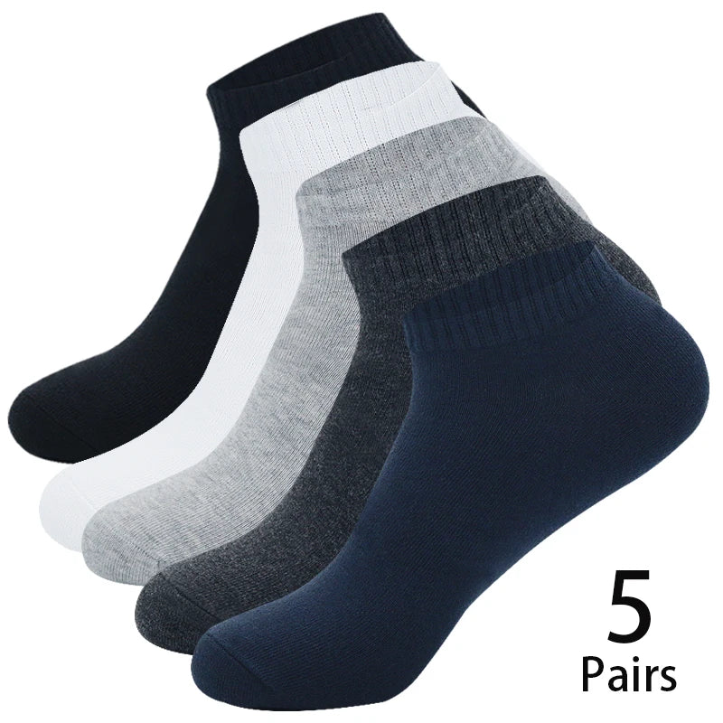 5 Paires de Chaussettes Basses pour Hommes – Coton, Couleur Unie (Noir/Blanc) BLACKBEARD OUTDOOR INDUSTRIES