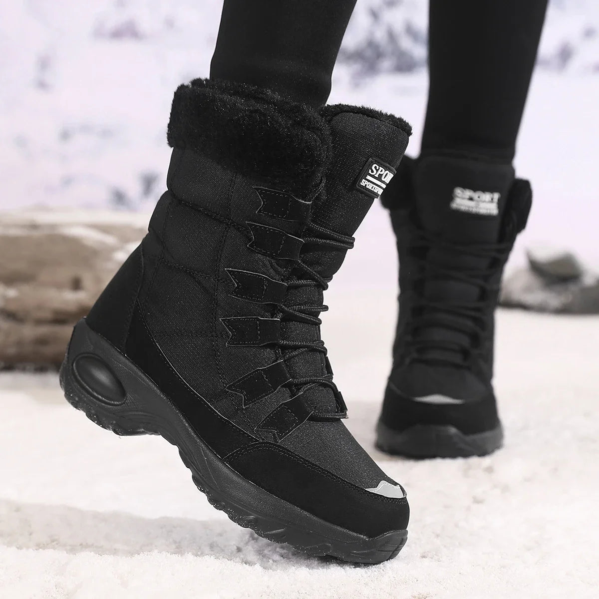 Bottes Hautes Femme – Chaudes & Imperméables – Fourrées et Confortables – Modèle Hiver PANDA ENERGY - BLACKBEARD OUTDOOR INDUSTRIES