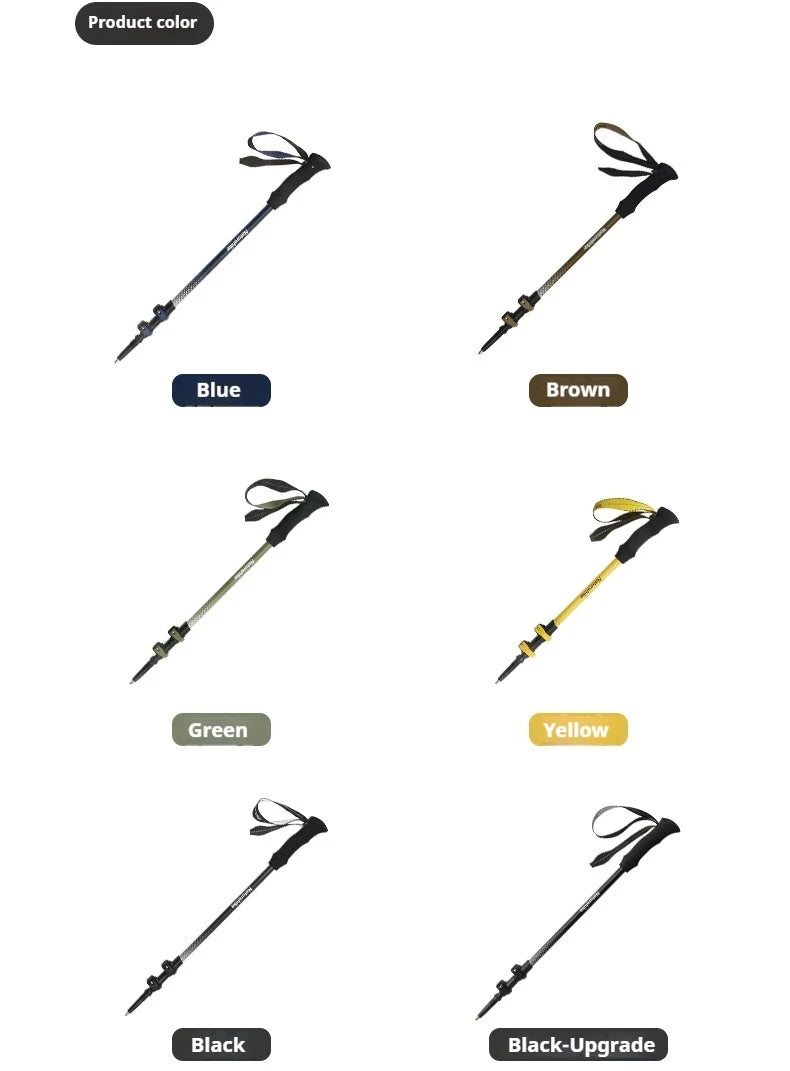 Naturehike Bâton de Randonnée 3 Sections – Fibre de Carbone 3K Ultraléger, Réglable, Pointe Tungstène – Modèle EXT1 - BLACKBEARD OUTDOOR INDUSTRIES