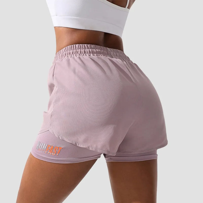 Short de Sport Femme 2-en-1 Mermaid Curve – Respirant, Séchage Rapide, Taille Cordon, Graphique Lettre - BLACKBEARD OUTDOOR INDUSTRIES