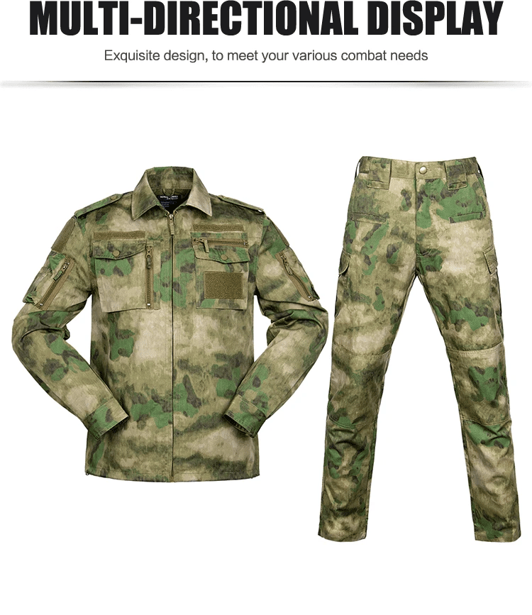 Set de Vêtements Tactiques BDU - Chemise et Pantalon Camouflage pour Entraînement en Plein Air, Randonnée, Chasse, Airsoft, Sniper, Combat, Ghillie Suit - BLACKBEARD OUTDOOR INDUSTRIES