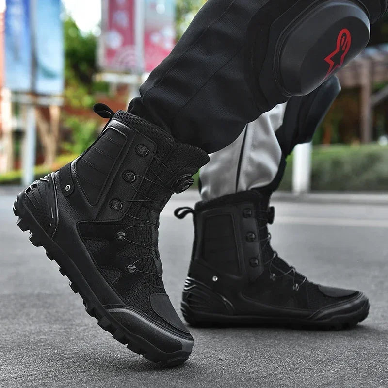 Bottes Moto Homme – Chaussures Respirantes 4 Saisons – Bottines de Moto Style Cruiser / Touring | Unisexe - BLACKBEARD OUTDOOR INDUSTRIES