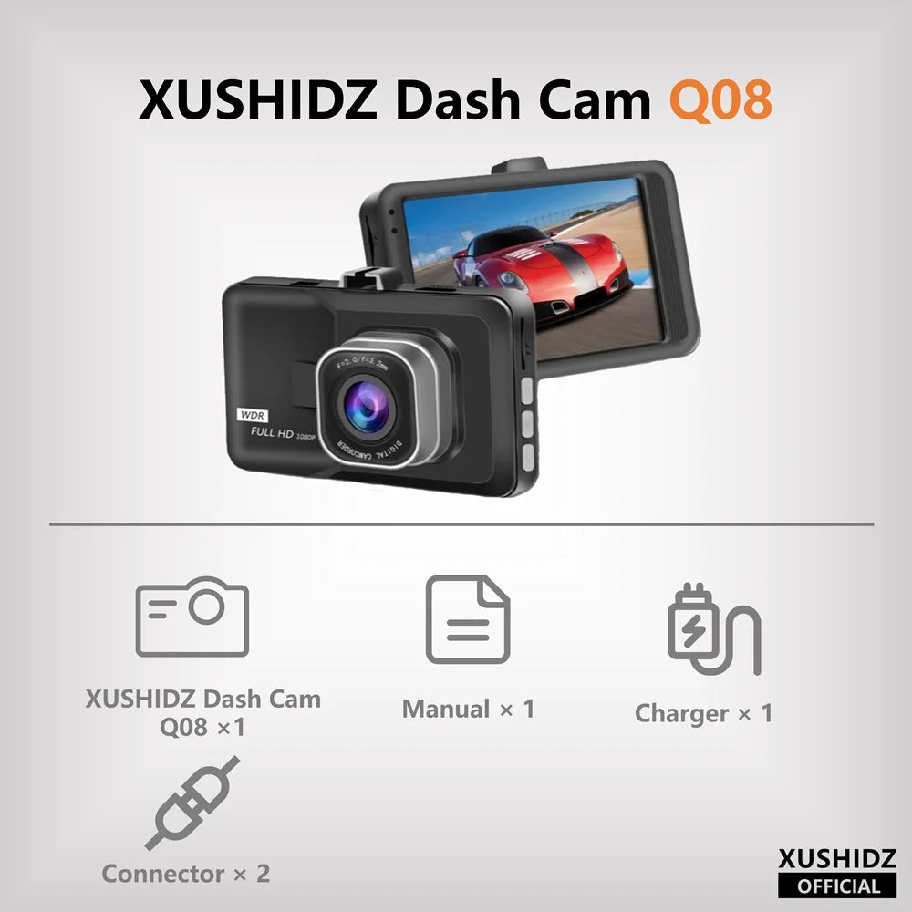 caméra embarquée XUSHIDZ Q08 1080P Ma boutique