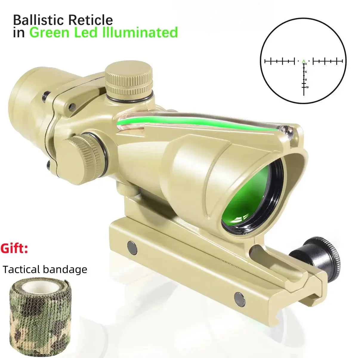 Lunette de Tir 4x32 avec Point Rouge – Optique à Fibre Réelle, Réticule Éclairé Vert et Rouge pour Rail 20mm Ma boutique
