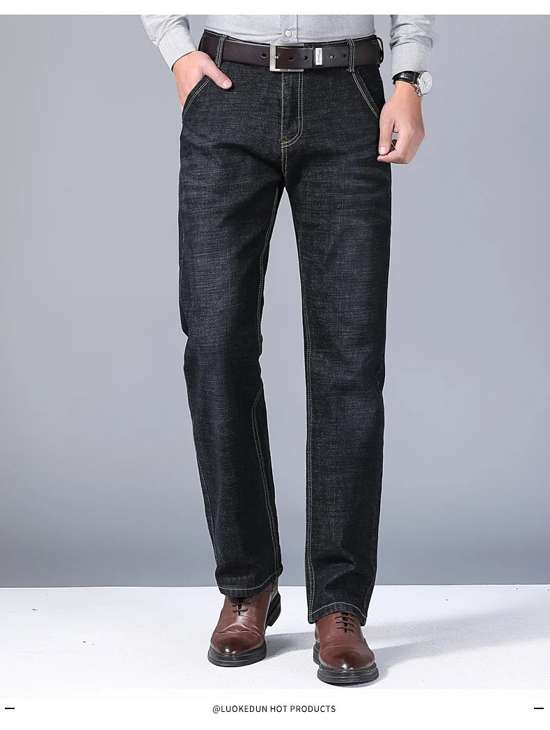 Jean Homme Fashion Business – Jean Slim Stretch Classique, Pantalon Casual – Denim Noir et Bleu BLACKBEARD OUTDOOR INDUSTRIES