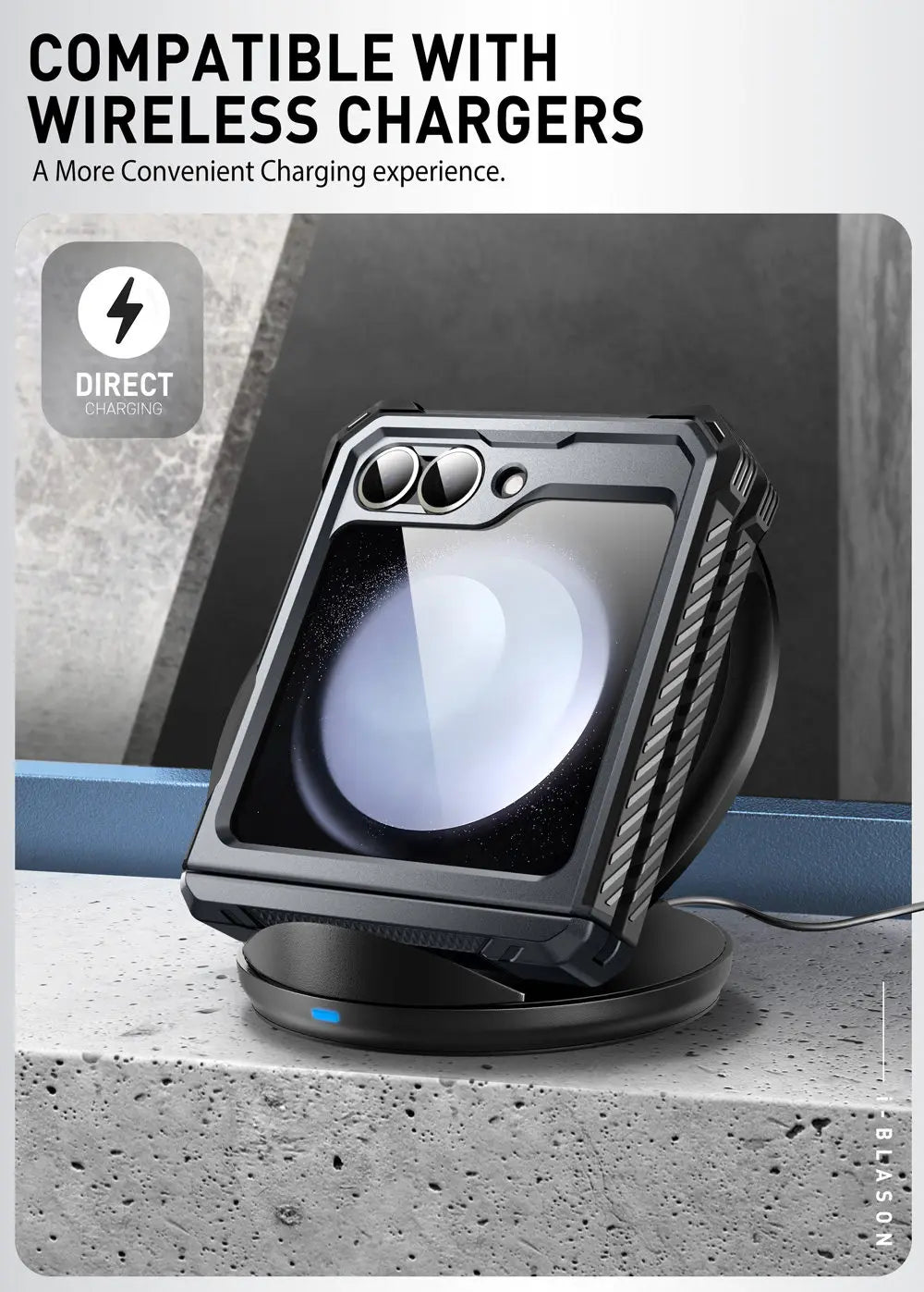 I-BLASON For Samsung Galaxy Z Flip 7 FE/6/5 Case Armorbox Full-Body Military Protection Phone Case with Screen Protector & Stand BLACKBEARD OUTDOOR INDUSTRIES