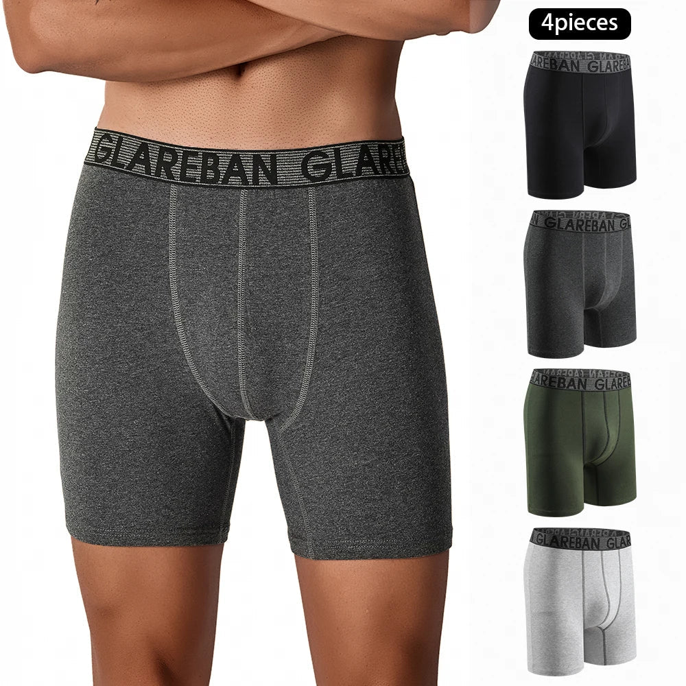 Pack de 4 Boxers Mi-Long pour Hommes - Coton Respirant BLACKBEARD OUTDOOR INDUSTRIES